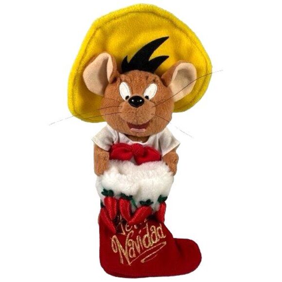 Christmas Décor Speedy Gonzalez Plush Toy Stocking Retired Warner Brother RARE - Picture 1 of 12